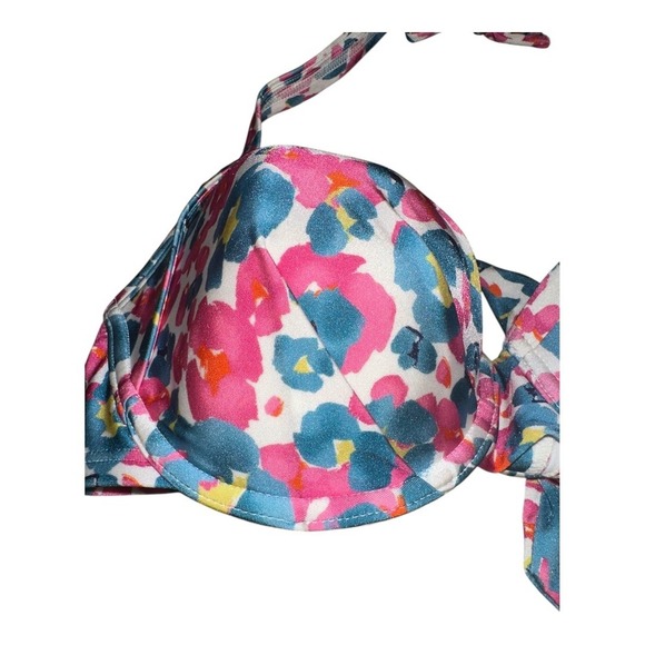 Calvin Klein Floral Print Underwire Convertible Bikini Top, XXL - Picture 3 of 8